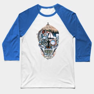 Skull Ocean Baseball T-Shirt